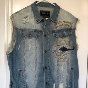 Akoo brand denim vest.